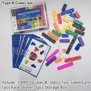 Planet Gates 100pcsCubes SETTypeB / Russian Federation Moulty Linking Math Cubes Set of 100 Counting Number Blocks STEM Counting Toys Snap Linking Cube Math Counters for Kids Learning