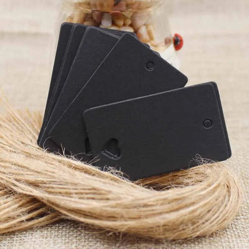 Planet Gates 100tag 100string 100pcs+100 hemp string 5*3cm new style retangular black /Kraft Paper Blank Card Hand Draw Gift Label Tags Heart Hollow
