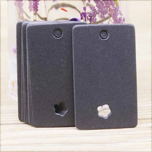 Planet Gates 100tag 100string 100pcs+100 hemp string 5*3cm new style retangular black /Kraft Paper Blank Card Hand Draw Gift Label Tags Heart Hollow