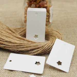 Planet Gates 100tag 100string 100pcs+100 hemp string 5*3cm new style retangular black /Kraft Paper Blank Card Hand Draw Gift Label Tags Heart Hollow