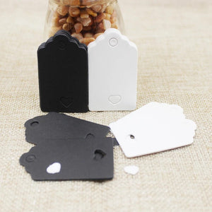 Planet Gates 100tag 100string 100pcs+100 hemp string 5*3cm new style retangular black /Kraft Paper Blank Card Hand Draw Gift Label Tags Heart Hollow