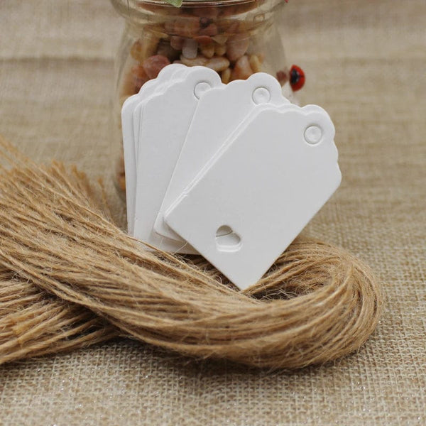 Planet Gates 100tag 100string 100pcs+100 hemp string 5*3cm new style retangular black /Kraft Paper Blank Card Hand Draw Gift Label Tags Heart Hollow