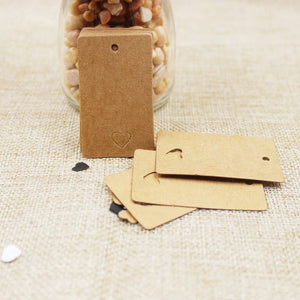 Planet Gates 100tag 100string 100pcs+100 hemp string 5*3cm new style retangular black /Kraft Paper Blank Card Hand Draw Gift Label Tags Heart Hollow