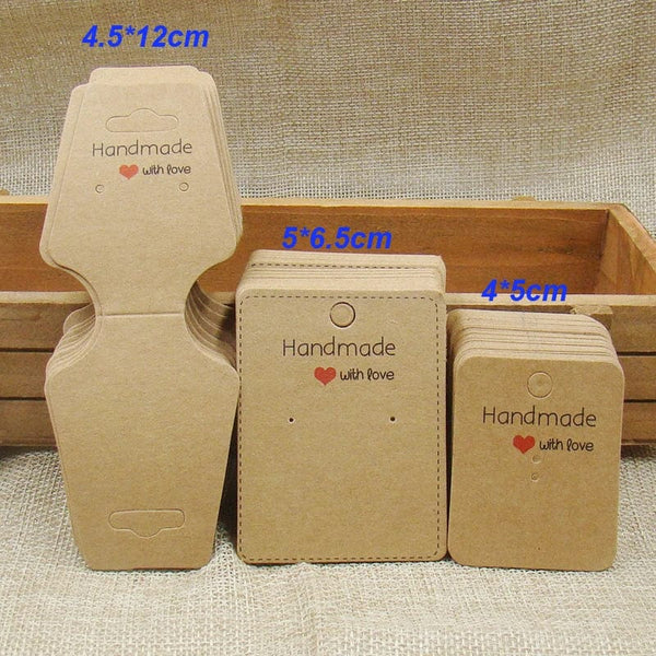 Planet Gates 100tag 100string 100pcs+100 hemp string 5*3cm new style retangular black /Kraft Paper Blank Card Hand Draw Gift Label Tags Heart Hollow