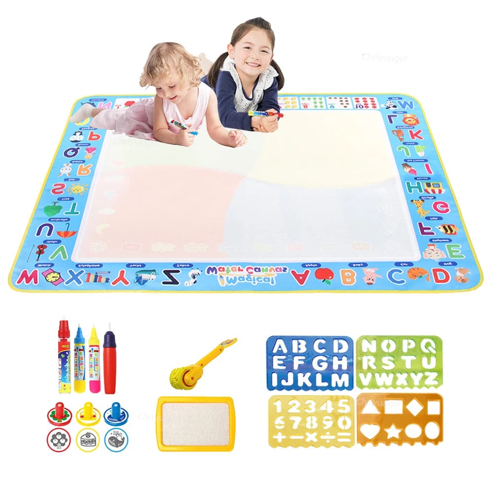 Planet Gates 100x80cm 100x80CM Magic Water Drawing Mat with Reusable Magic Pens, Drawing Board Toy for Kids, Doodle Montessori Painting 39X31 Inches