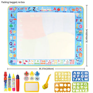 Planet Gates 100x80cm 100x80CM Magic Water Drawing Mat with Reusable Magic Pens, Drawing Board Toy for Kids, Doodle Montessori Painting 39X31 Inches