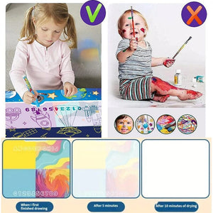 Planet Gates 100x80CM Magic Water Drawing Mat Coloring Doodle With Reusable Magic Pens Montessori Painting Board Educational Toys Kids Gifts