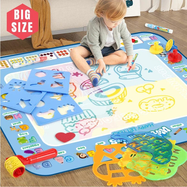 Planet Gates 100x80CM Magic Water Drawing Mat Coloring Doodle With Reusable Magic Pens Montessori Painting Board Educational Toys Kids Gifts