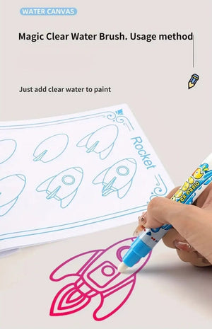 Planet Gates 100x80CM Magic Water Drawing Mat Coloring Doodle With Reusable Magic Pens Montessori Painting Board Educational Toys Kids Gifts