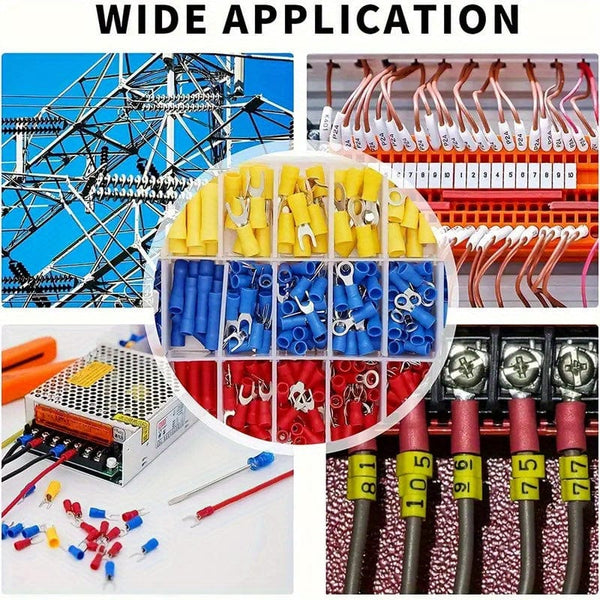 Planet Gates 102pcs 102/280/300pcs/Kit Crimp Spade Terminal, Assorted Electrical Wire Cable Connector Kit, Crimp Spade Insulated Ring Fork Spade Butt Set