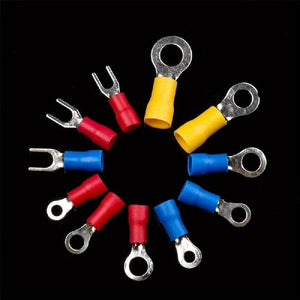 Planet Gates 102pcs 102/280/300pcs/Kit Crimp Spade Terminal, Assorted Electrical Wire Cable Connector Kit, Crimp Spade Insulated Ring Fork Spade Butt Set