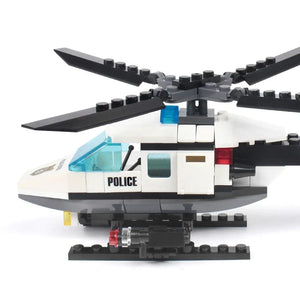 Planet Gates 102pcs 102pcs Police Helicopter Creative Building Blocks DIY City Police Series Boys Bricks Toys Children Gifts