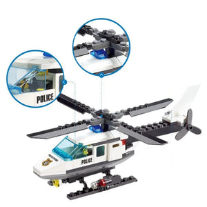 Planet Gates 102pcs 102pcs Police Helicopter Creative Building Blocks DIY City Police Series Boys Bricks Toys Children Gifts
