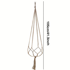 Planet Gates 105cm（41.3inch） 3pcs/ Set, Gardening Woven Hanging Frame Flowerpot Net Pocket Hemp Rope Simple Indoor And Outdoor Hanging Basket Decoration