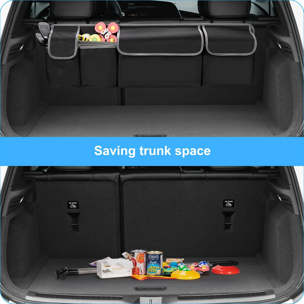 Planet Gates 1088 Storage Bag Black Universal Car Seat Back Storage Bag, Plus Size Storage 600D Oxford Cloth Large Capacity Multi-pocket