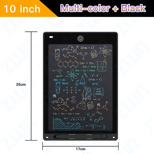 Planet Gates 10Black Multi-color 6.5/8.5/10/12/16/19In LCD Drawing Board Writing Tablet Digit Magic Blackboard Art Painting Tool Kids Toy Brain Game Child's Gift