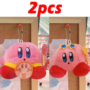 Planet Gates 10cm 1 Kirby Anime Plush Dolls Cartoon Backpack Peluches Pendant Kawaii Stuffed Animal Toys Keychain Bag Decoration for Kids Girls Gift
