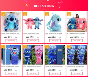 Planet Gates 10CM 2 Disney Lilo & Stitch Couple Models Cartoon Stuffed Plush Dolls Anime Plush Baby Toys Pendant Toys Girl Kids Birthday Gift