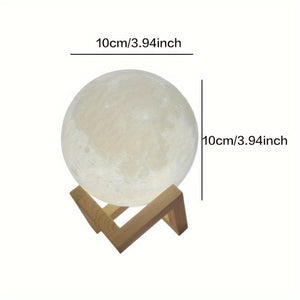Planet Gates 10cm/3.94inch 3D Printed Photo Moon Lamp Night Light Customizable Home Decoration USB Rechargeable with Remote Control 16 Color Lights Ideal Birthday Gift