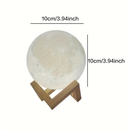 Planet Gates 10cm/3.94inch 3D Printed Photo Moon Lamp Night Light Customizable Home Decoration USB Rechargeable with Remote Control 16 Color Lights Ideal Birthday Gift