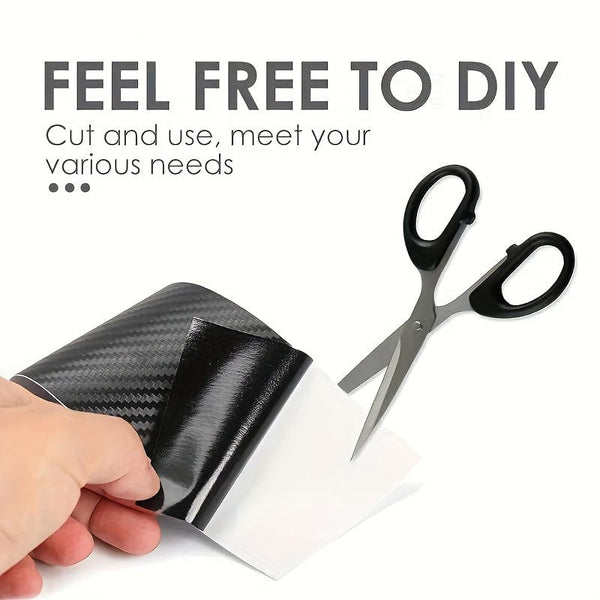 Planet Gates 10cm*3m/3.94in*118in 5D Car Decoration Car Stickers, Car Body PVC Stickers With Carbon Fiber Texture, Multifunctional Waterproof Stereo Stickers