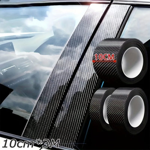 Planet Gates 10cm*3m/3.94in*118in 5D Car Decoration Car Stickers, Car Body PVC Stickers With Carbon Fiber Texture, Multifunctional Waterproof Stereo Stickers
