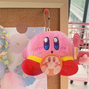 Planet Gates 10cm 4 Kirby Anime Plush Dolls Cartoon Backpack Peluches Pendant Kawaii Stuffed Animal Toys Keychain Bag Decoration for Kids Girls Gift