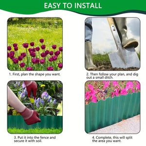 Planet Gates 10cm*9m 1pc, Garden Landscaping Border Lawn Border Decoration Outdoor Landscaping Plastic Garden Fence Yard Lawn Garden Flower Bed