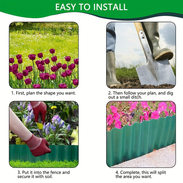 Planet Gates 10cm*9m 1pc, Garden Landscaping Border Lawn Border Decoration Outdoor Landscaping Plastic Garden Fence Yard Lawn Garden Flower Bed