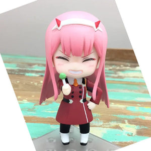 Planet Gates 10CM Amine Figure  Darling in the FRANXX Q Version Uniform Combat Uniform Dolls Toy Gift Collect Boxed Ornaments PVC Material