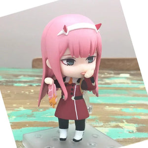 Planet Gates 10CM Amine Figure  Darling in the FRANXX Q Version Uniform Combat Uniform Dolls Toy Gift Collect Boxed Ornaments PVC Material