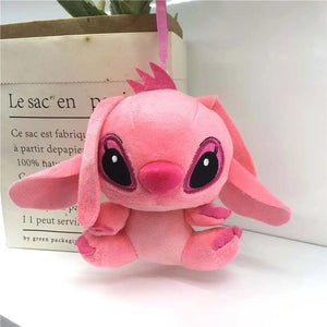 Planet Gates 10cm kawaii Disney Stitch Plush Dolls keychain Cute Angel Stitch Spouse Stuffed Plush Toys Pendant Kids Birthday Gift
