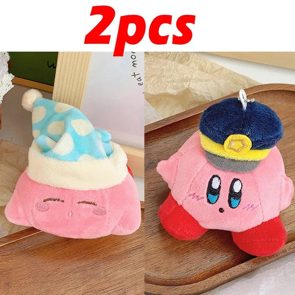 Planet Gates 10cm Kirby Anime Plush Dolls Cartoon Backpack Peluches Pendant Kawaii Stuffed Animal Toys Keychain Bag Decoration for Kids Girls Gift