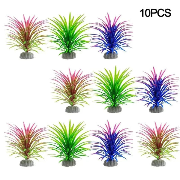 Planet Gates 10cm Mixed 10pcs PVC Aquarium Decorative Simulation Artificial Leaves Plant Environmental Protection Materials Aquarium Decorative Accessories