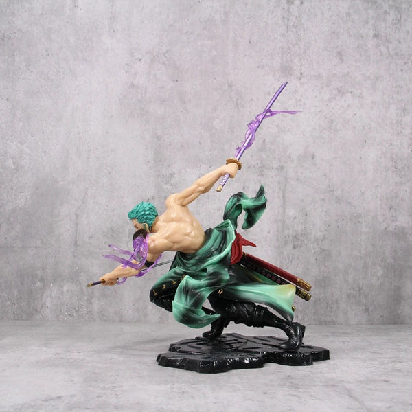 Planet Gates 10cm no box Hot One Piece 10cm Anime Figure GK Roronoa Zoro Three-blade Sa-maximum Manga Anime Statue Action Figure Collection Model Kid Toy