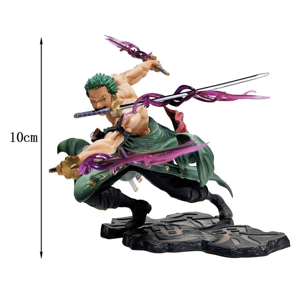Planet Gates 10cm no box Hot One Piece 10cm Anime Figure GK Roronoa Zoro Three-blade Sa-maximum Manga Anime Statue Action Figure Collection Model Kid Toy
