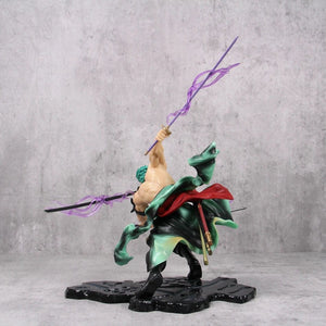 Planet Gates 10cm no box Hot One Piece 10cm Anime Figure GK Roronoa Zoro Three-blade Sa-maximum Manga Anime Statue Action Figure Collection Model Kid Toy