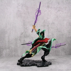 Planet Gates 10cm no box Hot One Piece 10cm Anime Figure GK Roronoa Zoro Three-blade Sa-maximum Manga Anime Statue Action Figure Collection Model Kid Toy
