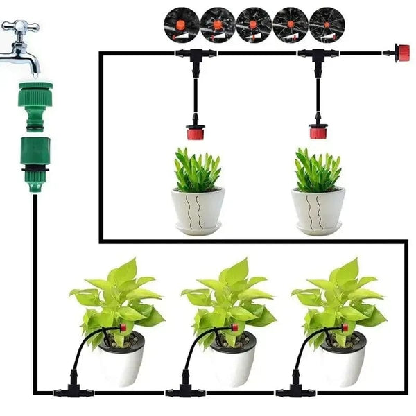 Planet Gates 10m12 dripper Drip Irrigation System Automatic Watering Garden Hose Micro Drip Watering Kits Adjustable Nozzle Garden Supplies System Water