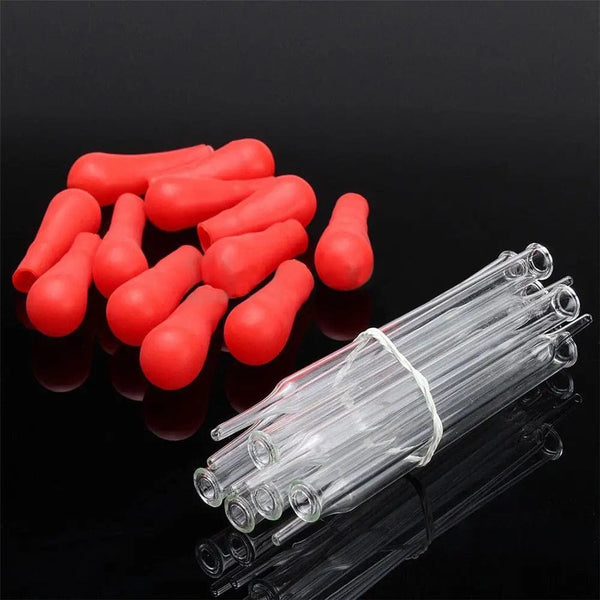 Planet Gates 10ml 5Pcs 10ml Glass Pipette Medicine Laboratory Dropper Red Rubber Head Pipet Dropper for Office School Chemistry Supplies Lab Tubes