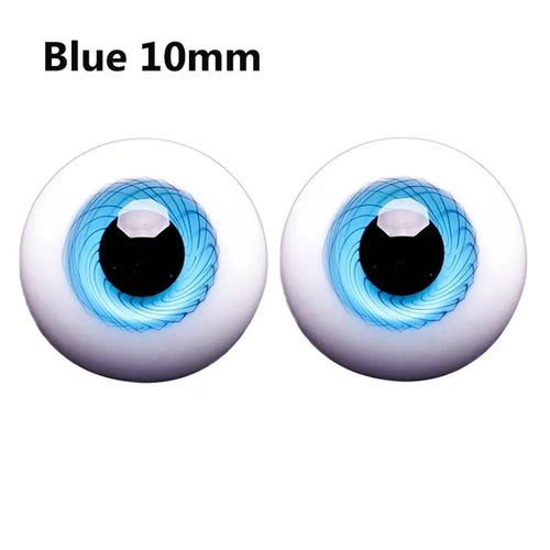 Planet Gates 10mm-Blue 1Pair 6/8/10/12/14 mm Glass Eyes Eyeball For BJD Doll Blue Black Safety Animal Toy Eyes DIY Doll Making Crafts Toy Accessories