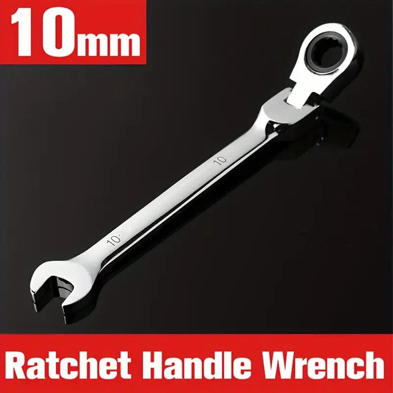 Planet Gates 10mm Ratchet Wrench of Keys Spanner Set Hand Tool 72-Tooth Ratcheting Flexible Head Mirror Finish Ratchet Wrench 10mm