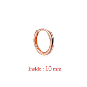 Planet Gates 10mm-rose gold-1pc Single Minimal Gold Color Tiny Cartilage Hoop Earrings Glossy Earring Piercing Accessory Trendy Small Huggie Women Hoops For Men