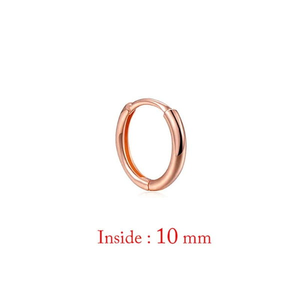 Planet Gates 10mm-rose gold-1pc Single Minimal Gold Color Tiny Cartilage Hoop Earrings Glossy Earring Piercing Accessory Trendy Small Huggie Women Hoops For Men