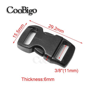 Planet Gates 10mm Webbing 10pcs Quick Side Release Buckle Clip for Paracord Bracelet Outdoor Backpack Bag Strap 10mm 15mm 20mm 25mm Plastic Black Curved