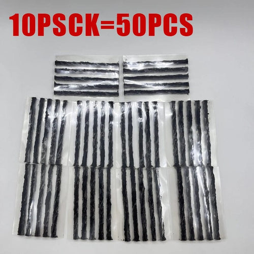 Planet Gates 10pack-50pcs Black Rubber  Tubeless Seal Strip Tire Puncture Repair Recovery Kit Set Car Bike Tyretire repair kit