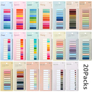 Planet Gates 10pack2000sheets KindFuny Set Transparent Sticky Note Self-Adhesive BookMarker Annotation Reading Book Clear Tab Kawaii Cute Stationery