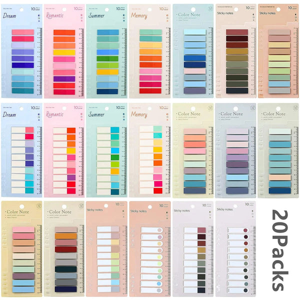 Planet Gates 10pack2000sheets KindFuny Set Transparent Sticky Note Self-Adhesive BookMarker Annotation Reading Book Clear Tab Kawaii Cute Stationery