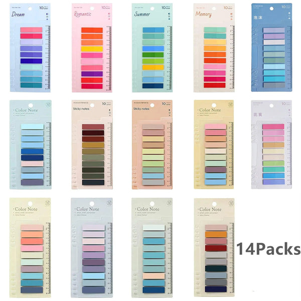 Planet Gates 10pack2000sheets KindFuny Set Transparent Sticky Note Self-Adhesive BookMarker Annotation Reading Book Clear Tab Kawaii Cute Stationery