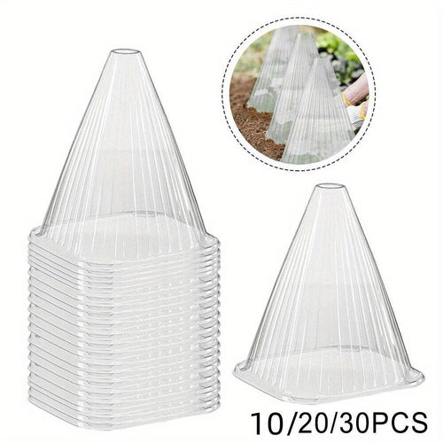 Planet Gates 10pcs 10/20/30pcs, Garden Cloches For Plants, Reusable Plant Bell Cover, Protects Plants From Birds, Frost, Snails Etc, 7.7" D X 8.7" H, Transparent, Garden Supplies